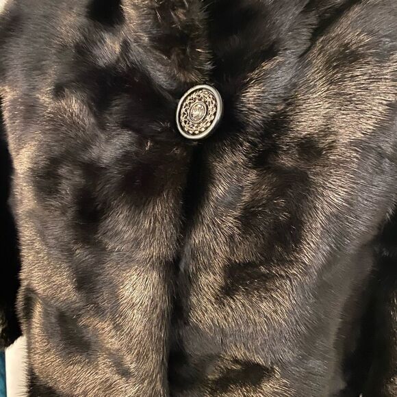 Real mink cropped coat, 3/4 sleeve, 100% mink, S-M - Picture 2 of 9